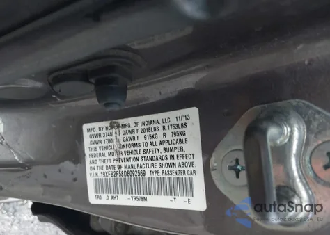 2013 Honda Civic Lx z USA, uszkodzony, nr VIN 19XFB2F58DE092569